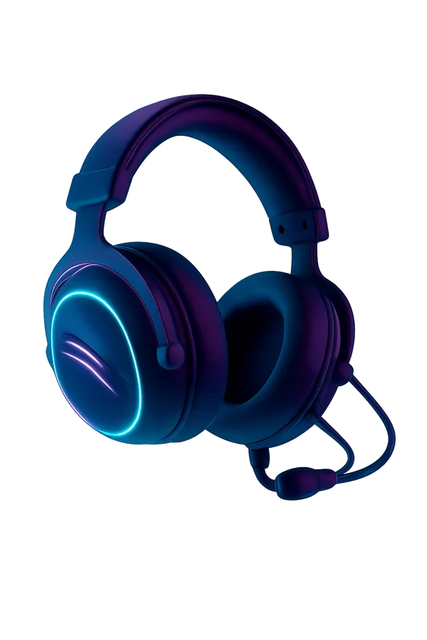 Casque gaming aux reflets néon